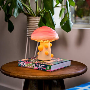 Form + Fungus Series | Wrinkled Peach Table Lamp