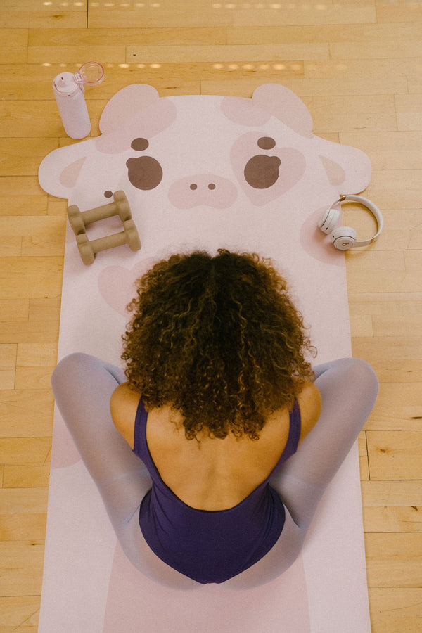 Chunky Long + Wide Yoga Mat 10mm - Valentine the Cow